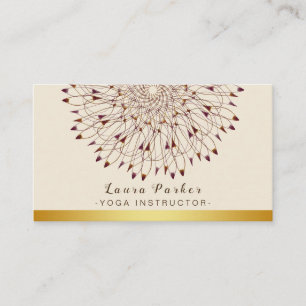 Yoga Instructor Classic Mandala Lotus Floral Business Card