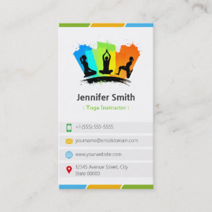 YOGA Instructor - Creative Colourful Business Card