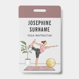 Yoga Instructor Dancer Pose Meditation Trainer Badge