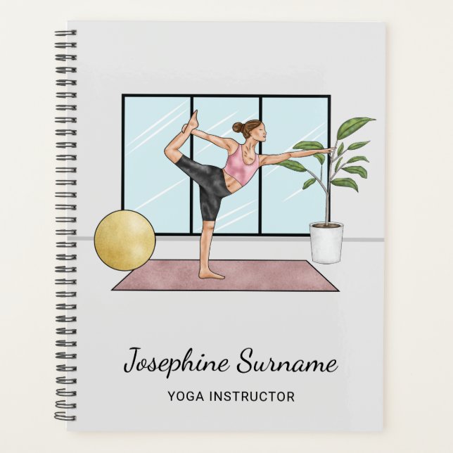 Yoga Instructor Dancer Pose Teacher Custom Name Planner (Front)