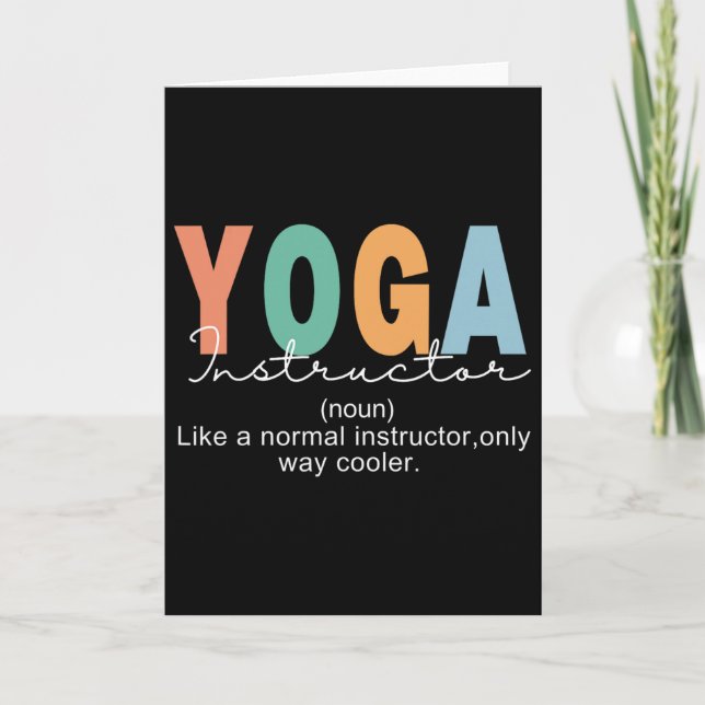 Yoga Instructor Definition Normal Only Cooler Teac Card (Front)