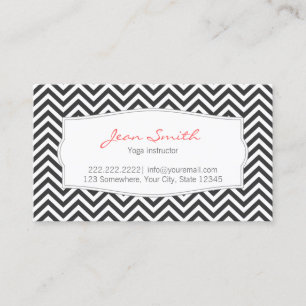 Yoga instructor Elegant Chevron Stripes Business Card