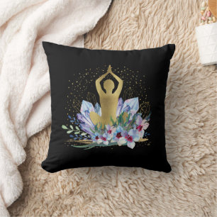 Yoga Instructor Energy Healer Crystals Reiki Spa Throw Pillow