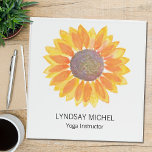 Yoga Instructor Floral 3 Ring Binder<br><div class="desc">This simple and elegant binder is decorated with a yellow watercolor sunflower.
Easily customizable.
Click Customize Further to edit font,  font size,  or colour.
Because we create our artwork you won't find this exact image from other designers.
Original Watercolor © Michele Davies.</div>