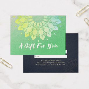 YOGA Instructor Gift Certificate Gold Foil Mandala