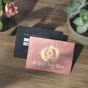 YOGA Instructor Gift Certificate Meditation Zen OM