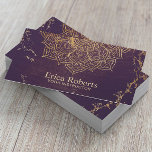 Yoga Instructor Gold Lotus Mandala Vintage Purple Business Card<br><div class="desc">Yoga Instructor Gold Lotus Mandala Vintage Purple Business Cards.</div>