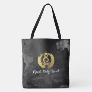Yoga Instructor Gold Meditation Posture Zen Symbol Tote Bag
