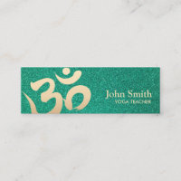 Yoga Instructor Gold Om Symbol Elegant Teal