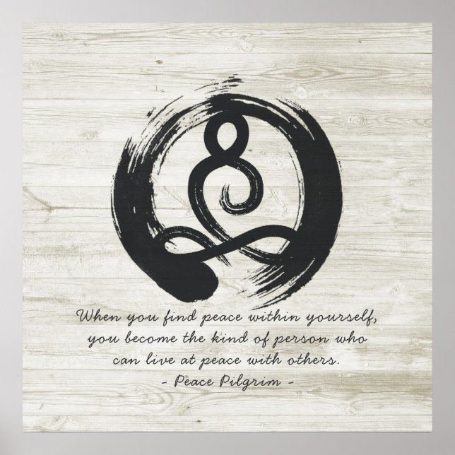 Yoga Instructor Healer Meditation Pose Quotes Zen Poster (Front)