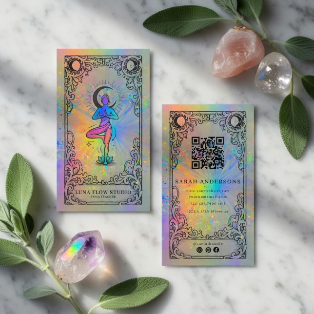 Yoga Instructor | Holographic Celestial Business Card (Creator Uploaded)
