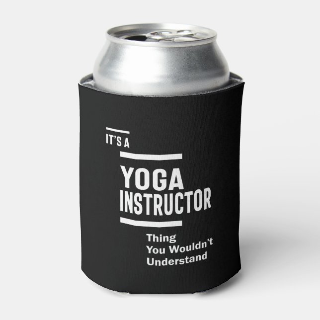 Yoga Instructor Job Title Gift Can Cooler (Can Front)