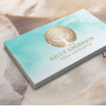 Yoga Instructor Life Coach Gold Tree Watercolor Business Card<br><div class="desc">Yoga Instructor Life Coach Gold Tree Watercolor Business Cards.</div>