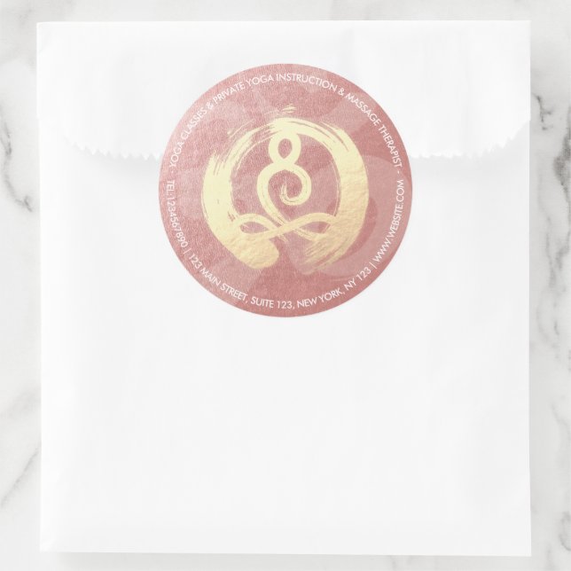Yoga Instructor Life Coach Meditation Pose Zen OM Classic Round Sticker (Bag)