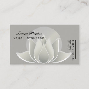 Yoga Instructor Lotus Flower Green Vintage Business Card