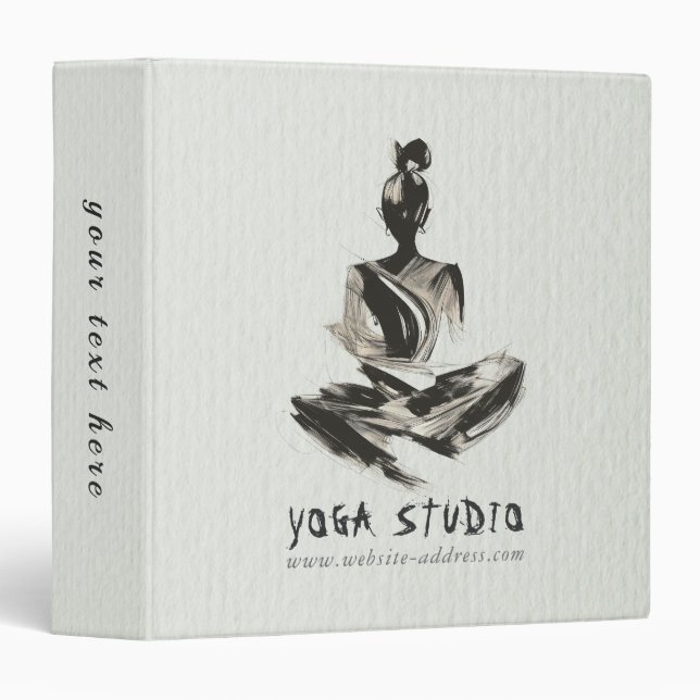 Yoga Instructor Lotus Meditation Pose Brushstrokes Binder (Front/Spine)