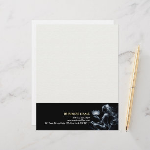 Yoga Instructor Lotus Meditation Pose Glowing Mist Letterhead