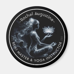 Yoga Instructor Lotus Meditation Pose Glowing Mist Magnet