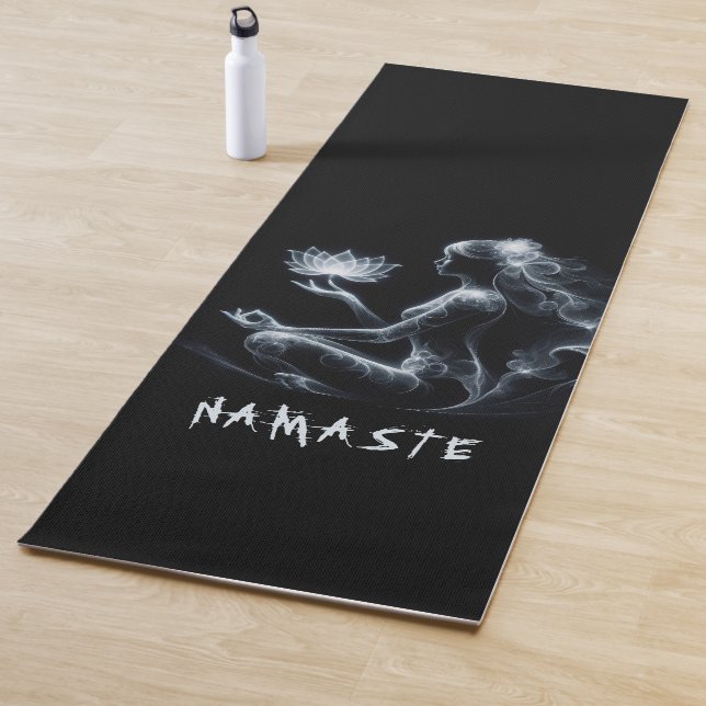 Yoga Instructor Lotus Meditation Pose Glowing Mist Mat (In Situ)