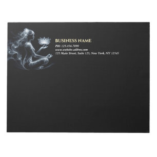 Yoga Instructor Lotus Meditation Pose Glowing Mist Notepad