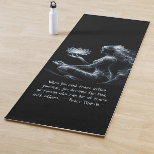 Yoga Instructor Lotus Meditation Pose Glowing Mist Yoga Mat