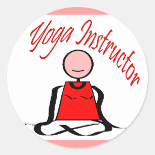 Yoga Instructor---Lotus Postion Stick Figure Classic Round Sticker
