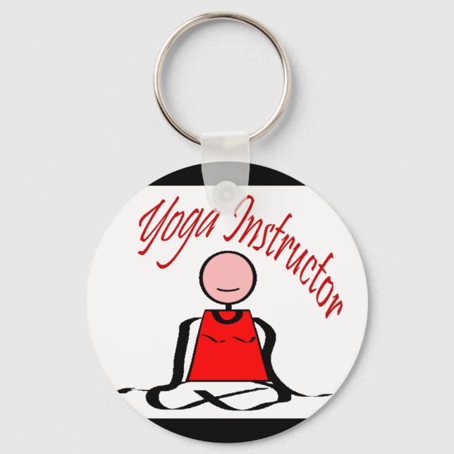 Yoga Instructor---Lotus Postion Stick Figure Keychain (Front)