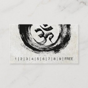 YOGA Instructor Loyalty Punch Brush OM ZEN Symbols Card