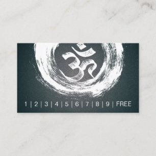 YOGA Instructor Loyalty Punch Brush OM ZEN Symbols Card