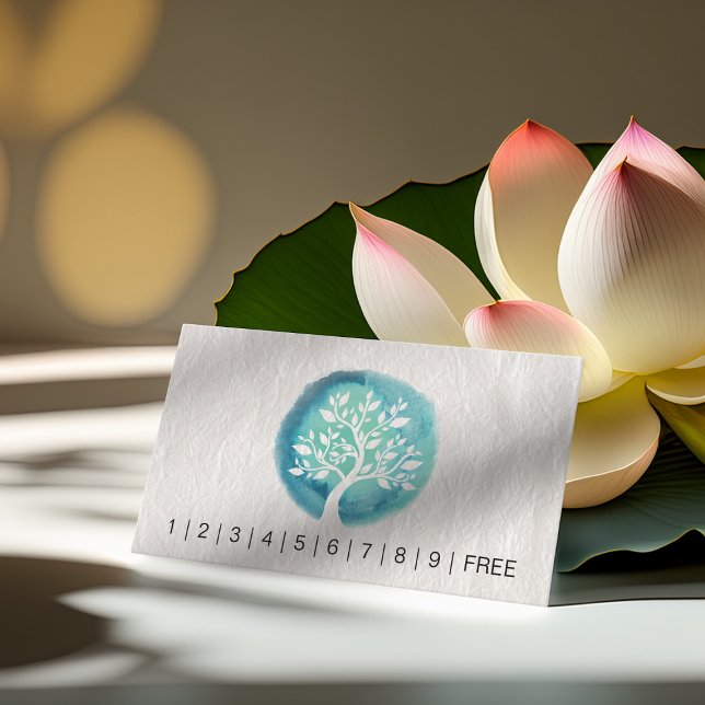 YOGA Instructor Loyalty Punch Chic Watercolor Tree (Creator Uploaded)