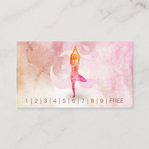 YOGA Instructor Loyalty Punch Yoga Pose Om Symbol Card
