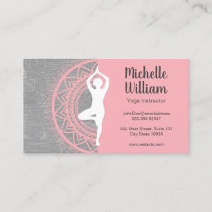 Yoga Instructor   Mediation   Mandala Pattern Business Card