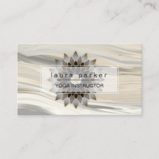 Yoga Instructor Meditation Holistic Lotus Paint Business Card