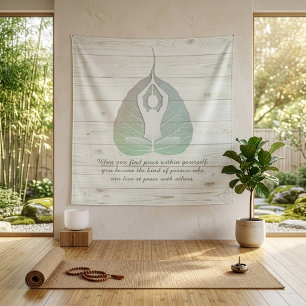 Yoga Instructor Meditation Pose Bodhi Leaf Quotes Tapestry