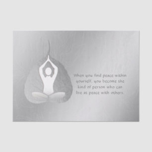 Yoga Instructor Meditation Pose Bodhi Leaf Quotes  Tissue Paper
