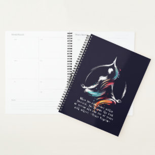 Yoga Instructor Meditation Pose Brush Stroke Quote Planner