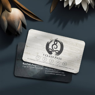 Yoga Instructor Meditation Pose Class Pass Loyalty Card