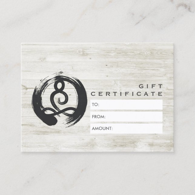 Yoga Instructor Meditation Pose Gift Certificate (Front)