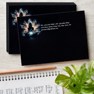 Yoga Instructor Meditation Pose Glowing Mist Lotus Envelope