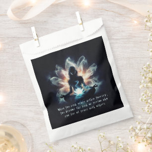 Yoga Instructor Meditation Pose Glowing Mist Lotus Favour Bag