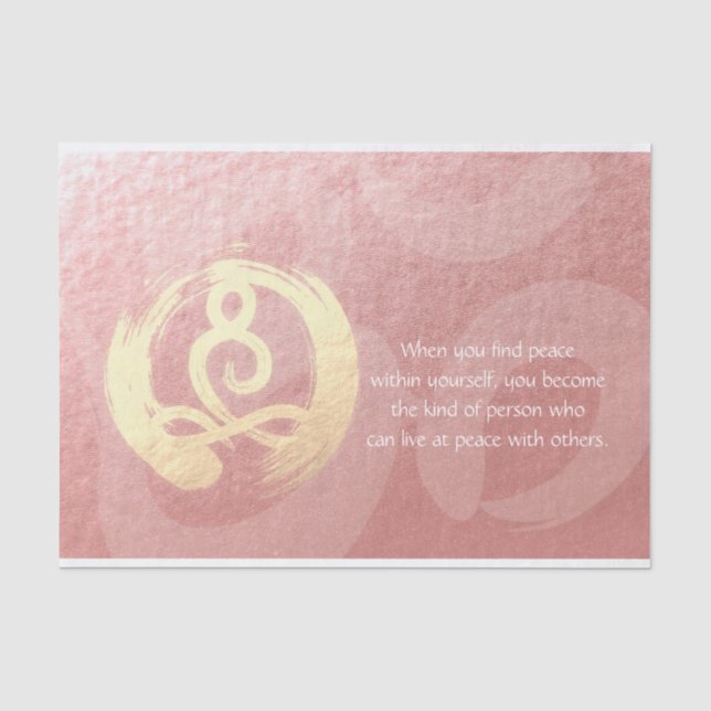 Yoga Instructor Meditation Pose Healer ZEN Quotes Tissue Paper (Front)