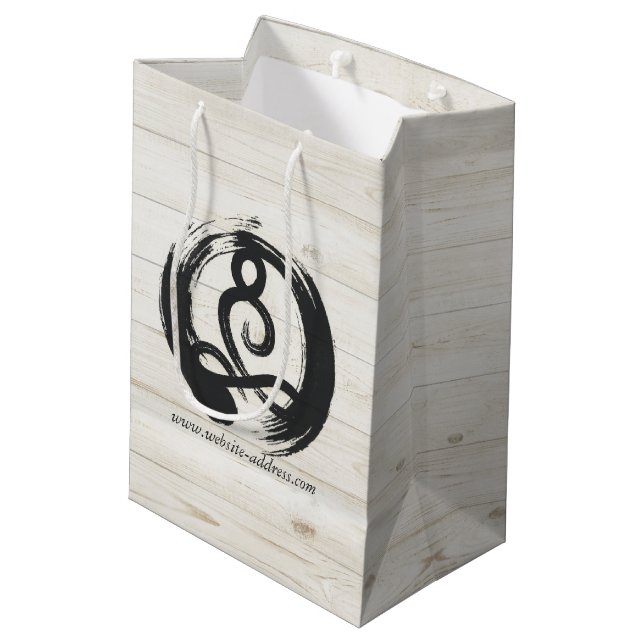 Yoga Instructor Meditation Pose Healer ZEN Symbol Medium Gift Bag (Back Angled)