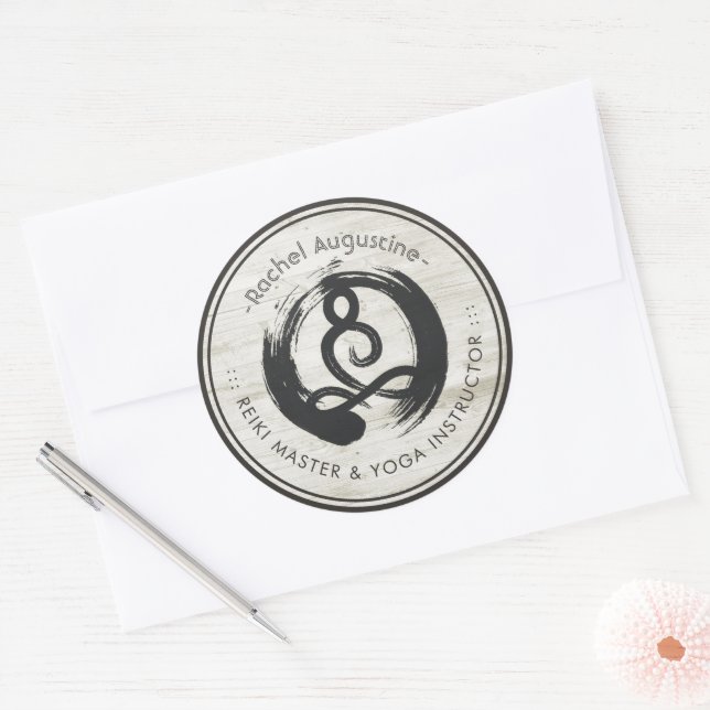 Yoga Instructor Meditation Pose Life Coach Healer Classic Round Sticker (Envelope)