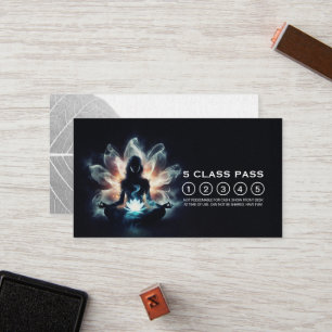 Yoga Instructor Meditation Pose Lotus 5 Class Pass Loyalty Card