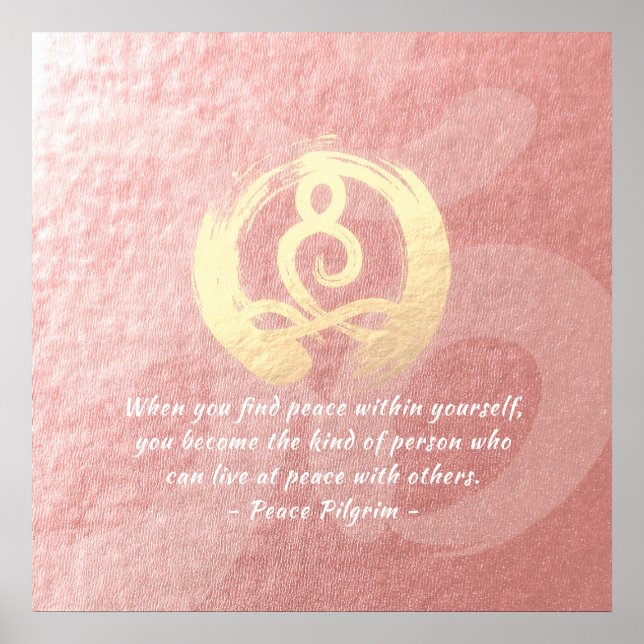 Yoga Instructor Meditation Pose Quotes Zen OM Sign (Front)