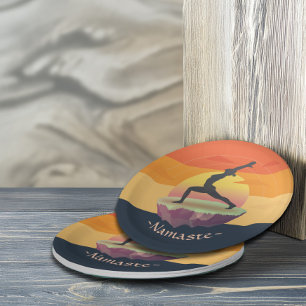 Yoga Instructor Meditation Pose Sun Flying Island Paper Plate