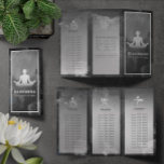 Yoga Instructor Meditation Pose Tri-Fold Brochures<br><div class="desc">Yoga Studio Meditation Instructor / Life Coach / Healer / Reiki Master / Massage Therapy Tri-Fold Brochures Template - 
Elegant Black and White Watercolor Yoga Meditation Pose / Easy Pose / Sukhasana Pose with ZEN Symbol.</div>