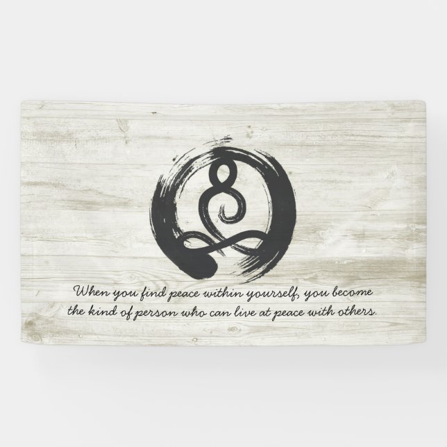 Yoga Instructor Meditation Pose Zen Symbol Quotes Banner (Horizontal)