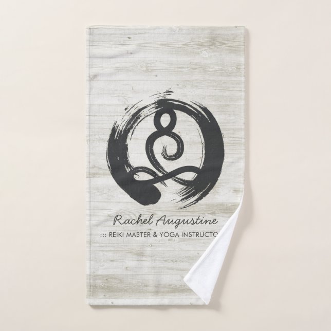 Yoga Instructor Meditation Pose Zen Symbol Quotes Bath Towel Set (Hand Towel)