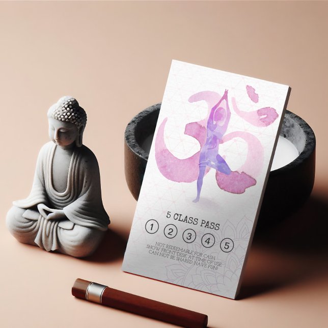 Yoga Instructor Om Symbol Class Pass Loyalty Card (Creator Uploaded)